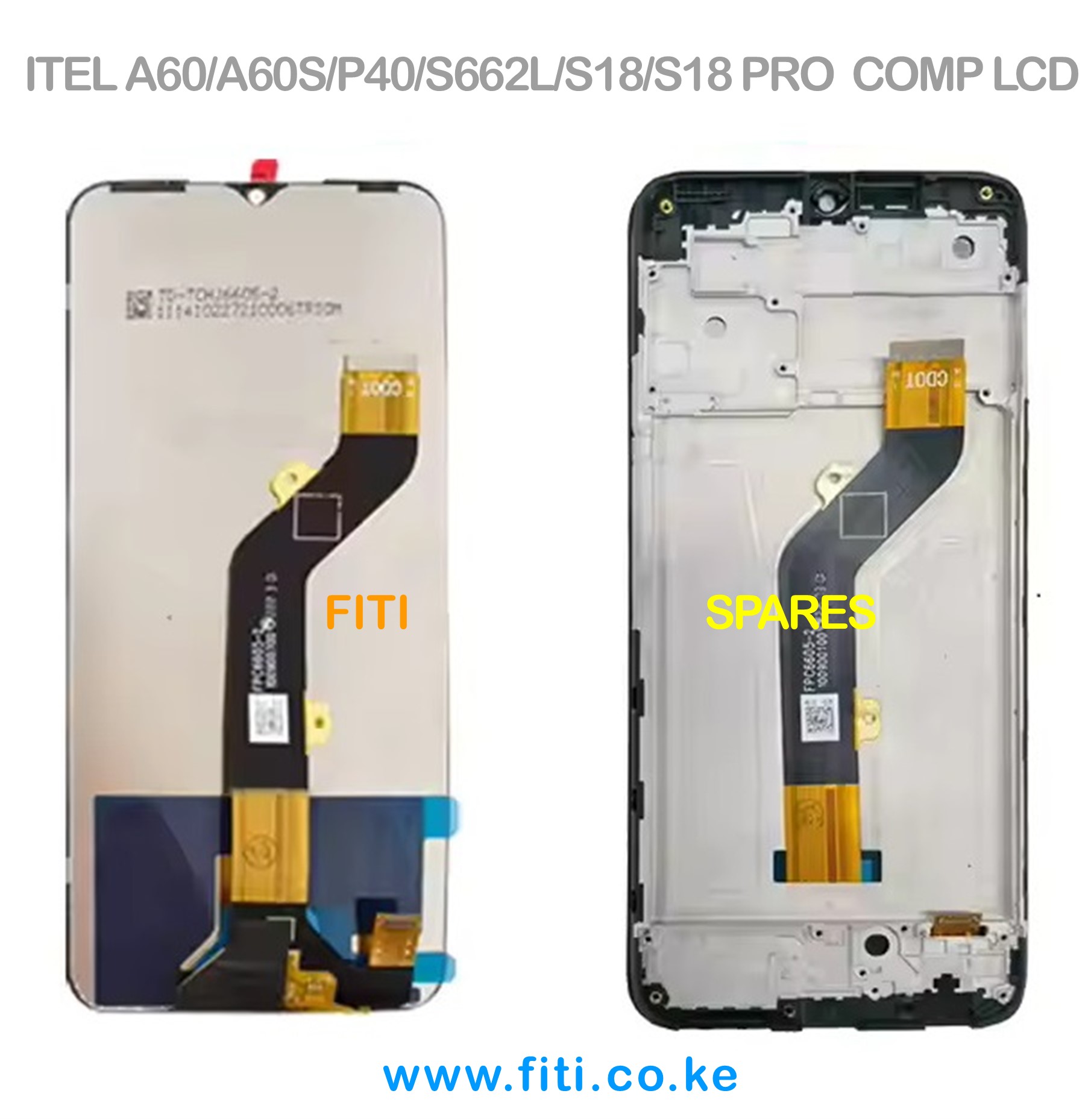 ITEL A60/A60S/P40/S662L/S18/S18 PRO FRAMED COMP LCD